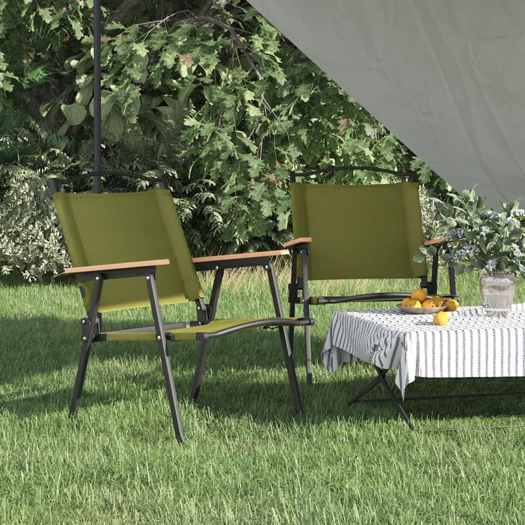 vidaXL Camping Chair 2 Pcs Outdoor Folding Camping Beach Chair Oxford Fabric-9