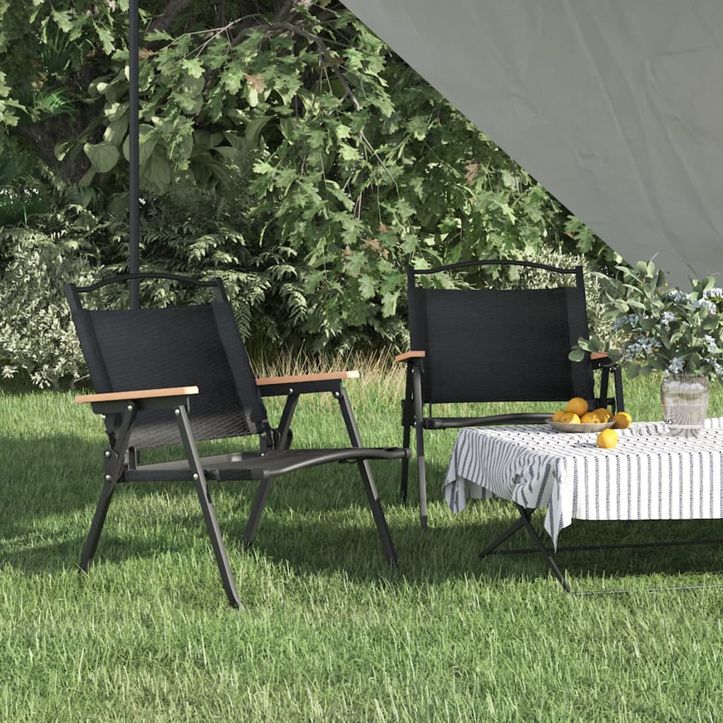 vidaXL Camping Chair 2 Pcs Outdoor Folding Camping Beach Chair Oxford Fabric-8