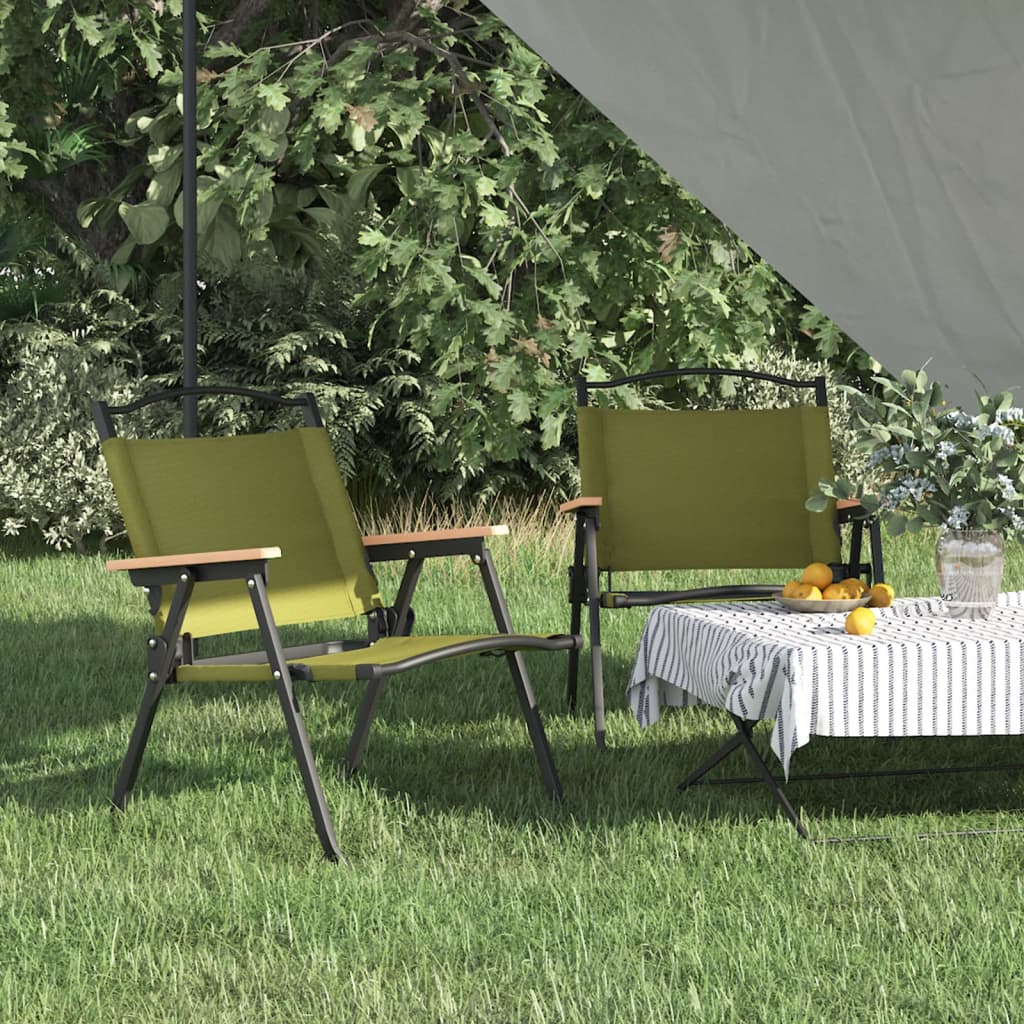 vidaXL Camping Chair 2 Pcs Outdoor Folding Camping Beach Chair Oxford Fabric-10