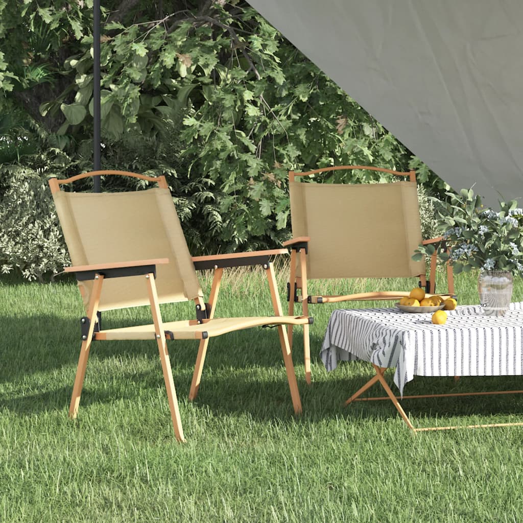 vidaXL Camping Chair 2 Pcs Outdoor Folding Camping Beach Chair Oxford Fabric-6