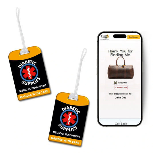 Diabetic Equipment Tag Yellow Color [Pack 2]-0